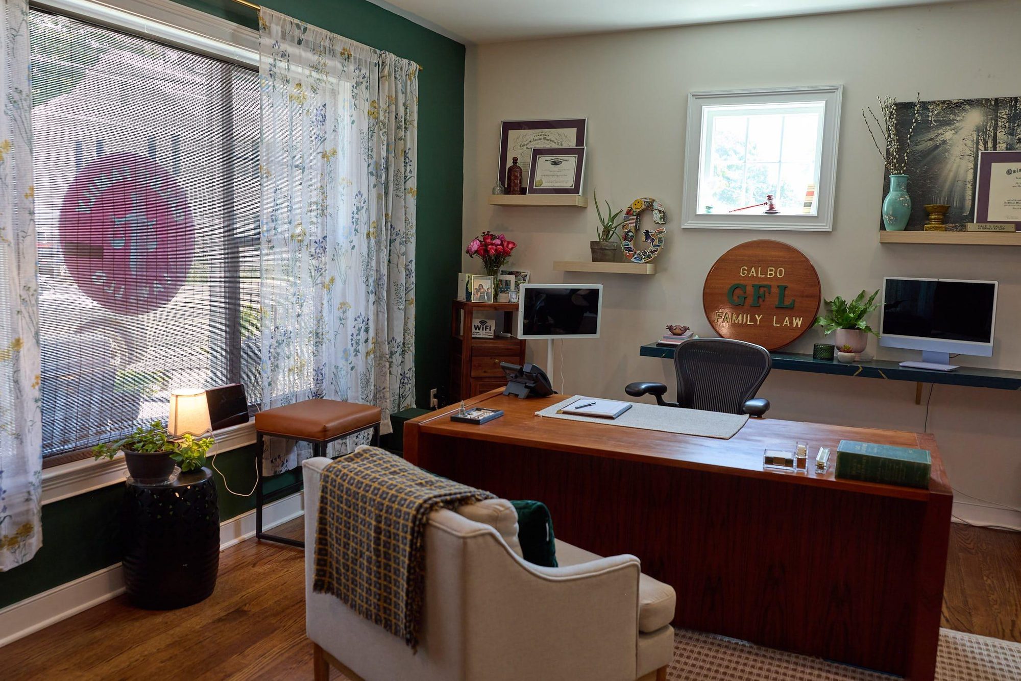 The front room of the Galbo Family Law office in Milford, Connecticut